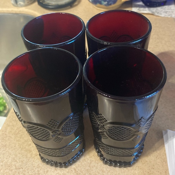 Vintage Avon 1876 Cape Cod Ruby Red set of 4. Excellent condition 12 oz 5.5” - Picture 1 of 3